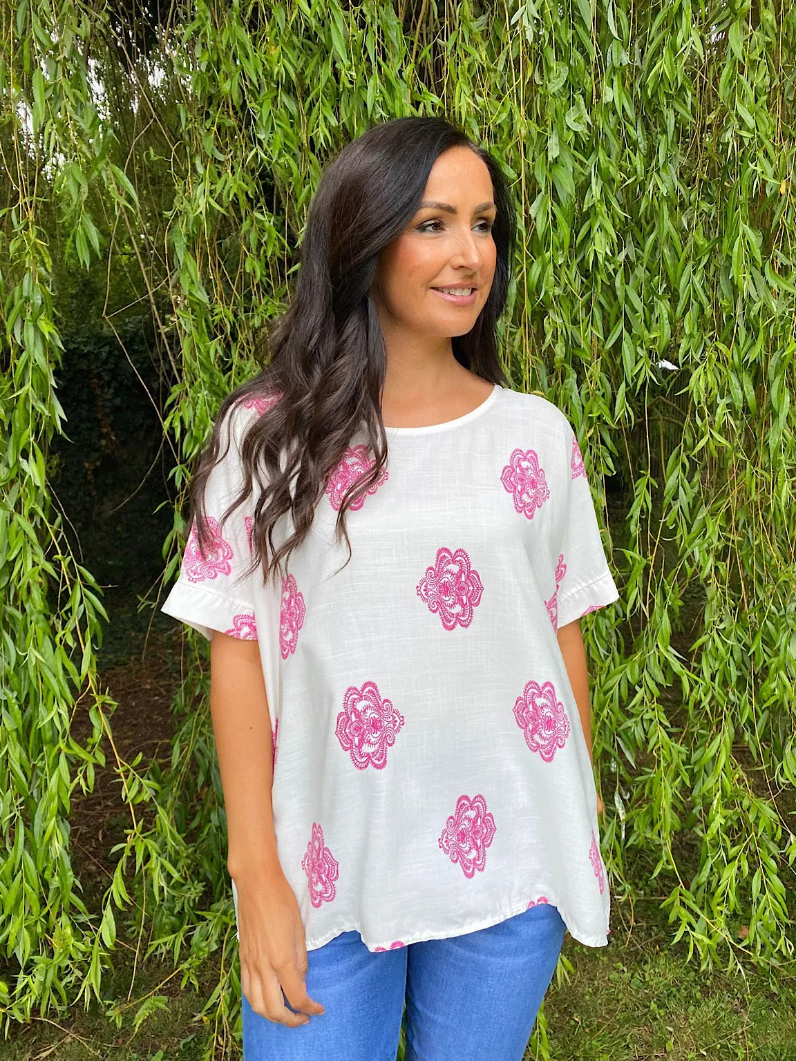 Medallion Print Top Krystal