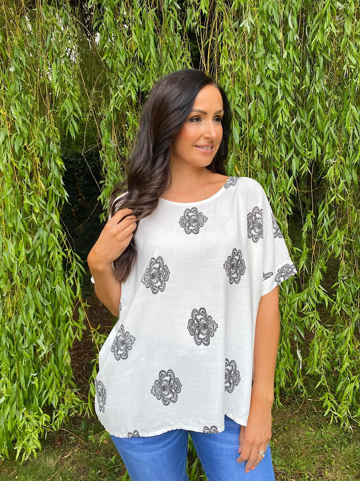 Medallion Print Top Krystal