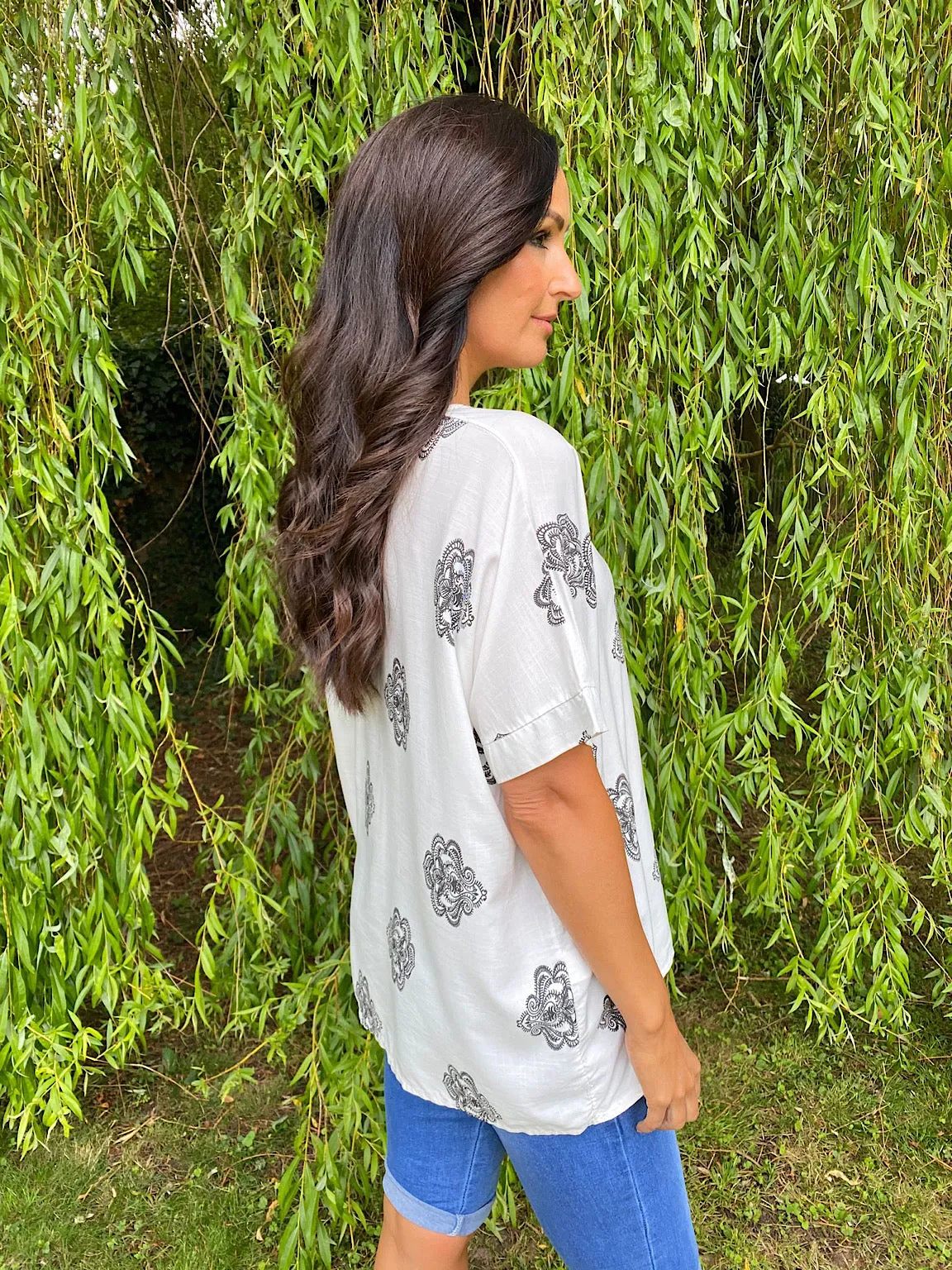 Medallion Print Top Krystal