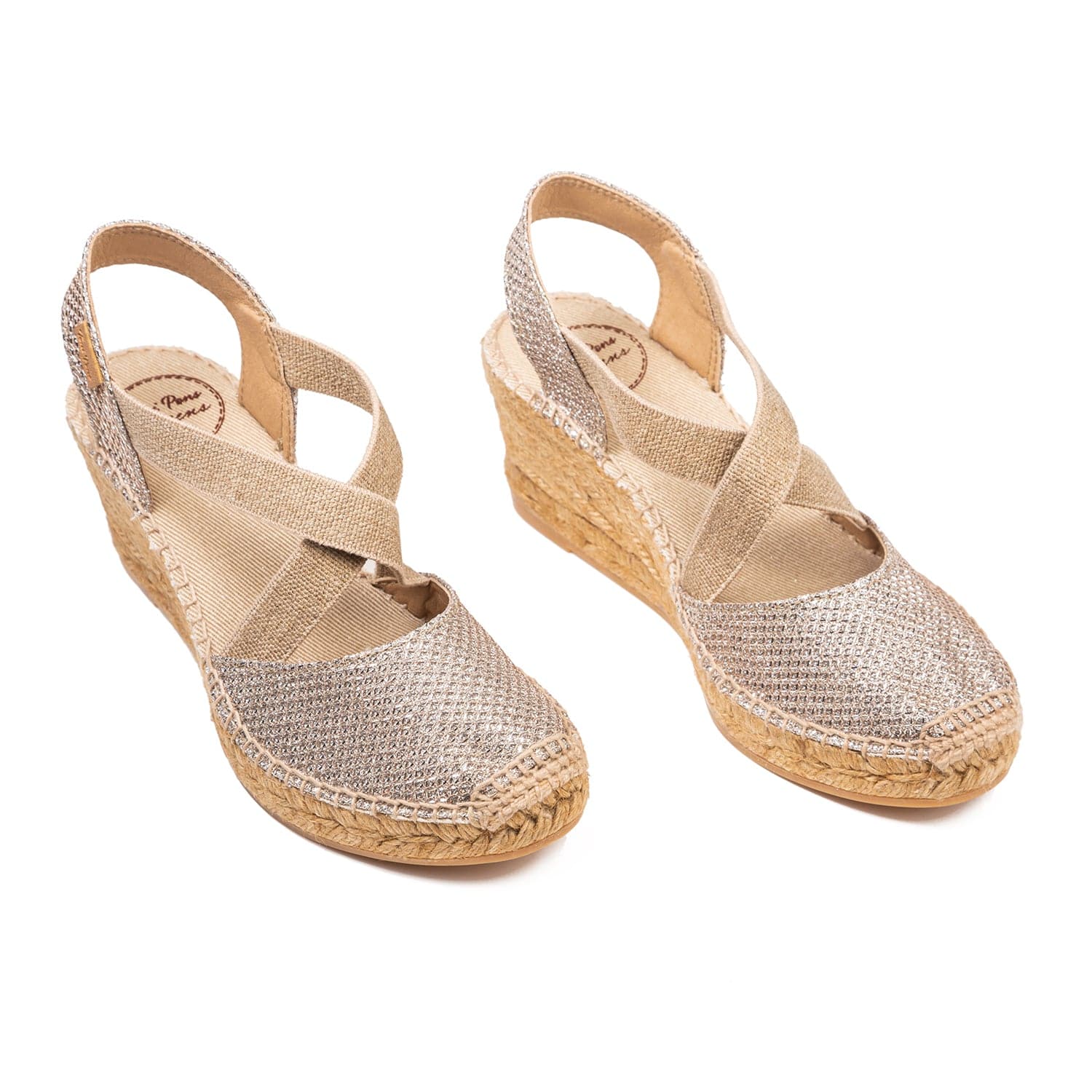 Metallic Cotton Blend Wedge Espadrille for Women - Saba-S