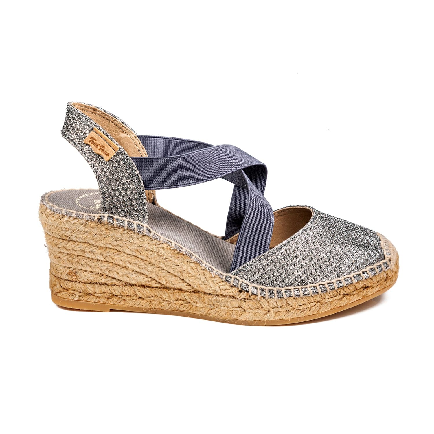 Metallic Cotton Blend Wedge Espadrille for Women - Saba-S