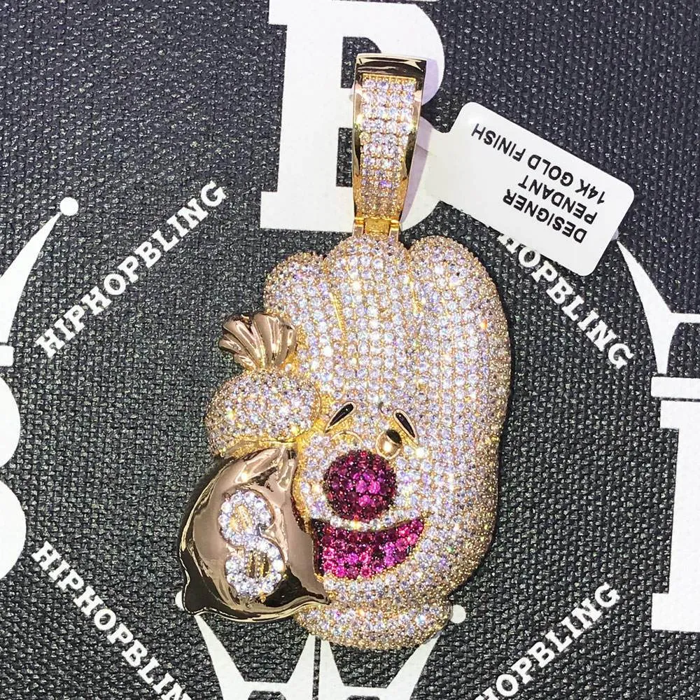 Money Glove CZ Hip Hop Bling Bling Pendant