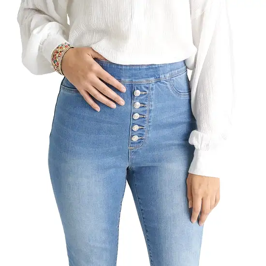 OMG Wide Leg Faux Button Fly