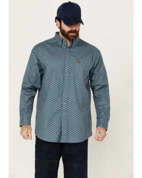 Product Name:  Ariat Men's FR Appalachia Geo Print Long Sleeve Button-Down Stretch Work Shirt