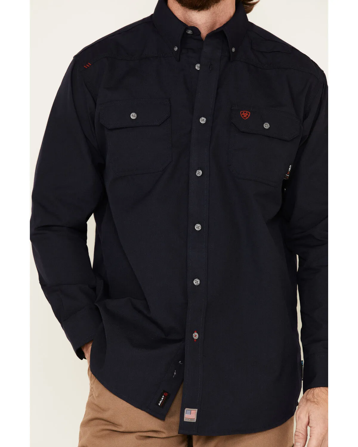 Product Name:  Ariat Men's FR Featherlight Long Sleeve Button Down Work Shirt - Tall