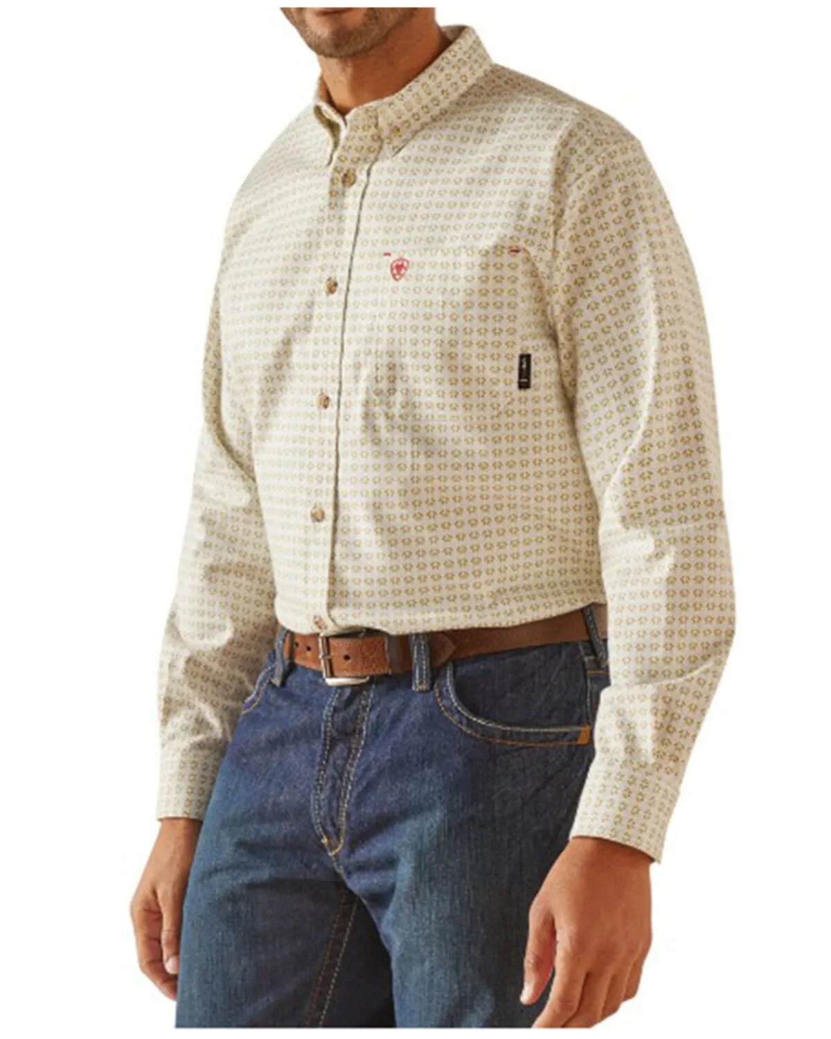 Product Name:  Ariat Men's FR Gosling Geo Print DuraStretch Long Sleeve Button-Down Work Shirt