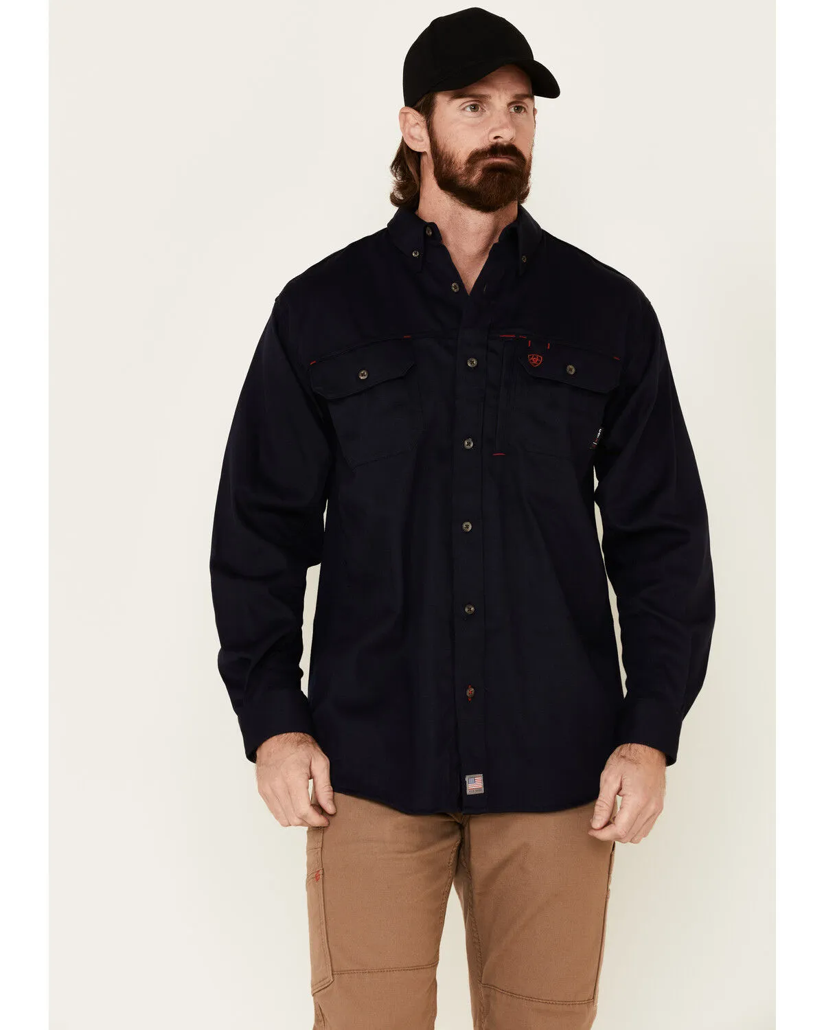 Product Name:  Ariat Men's FR Solid Vent Long Sleeve Button Down Work Shirt - Tall