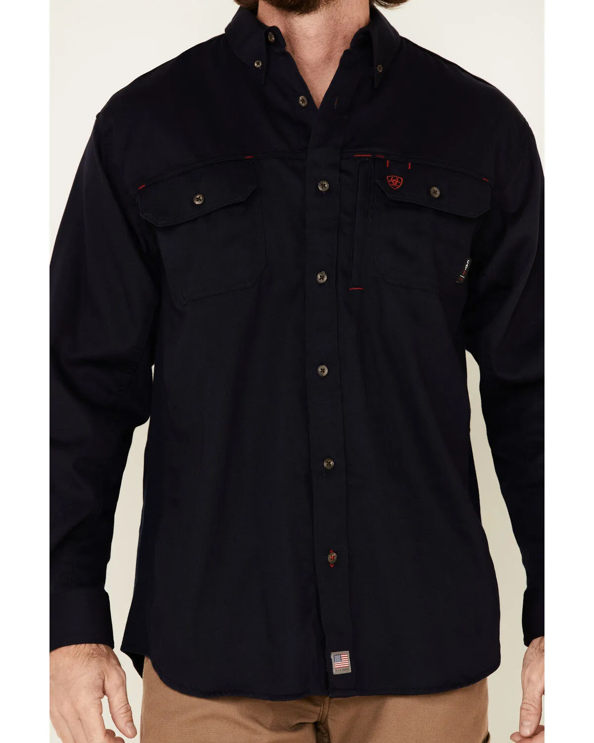 Product Name:  Ariat Men's FR Solid Vent Long Sleeve Button Down Work Shirt - Tall