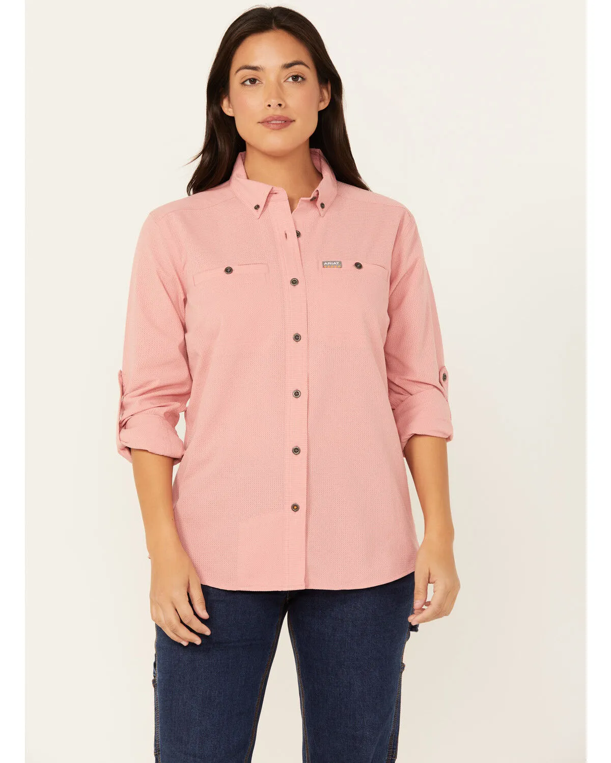 Product Name:  Ariat Women's Rebar Made Tough Long Sleeve Button-Down Work Shirt