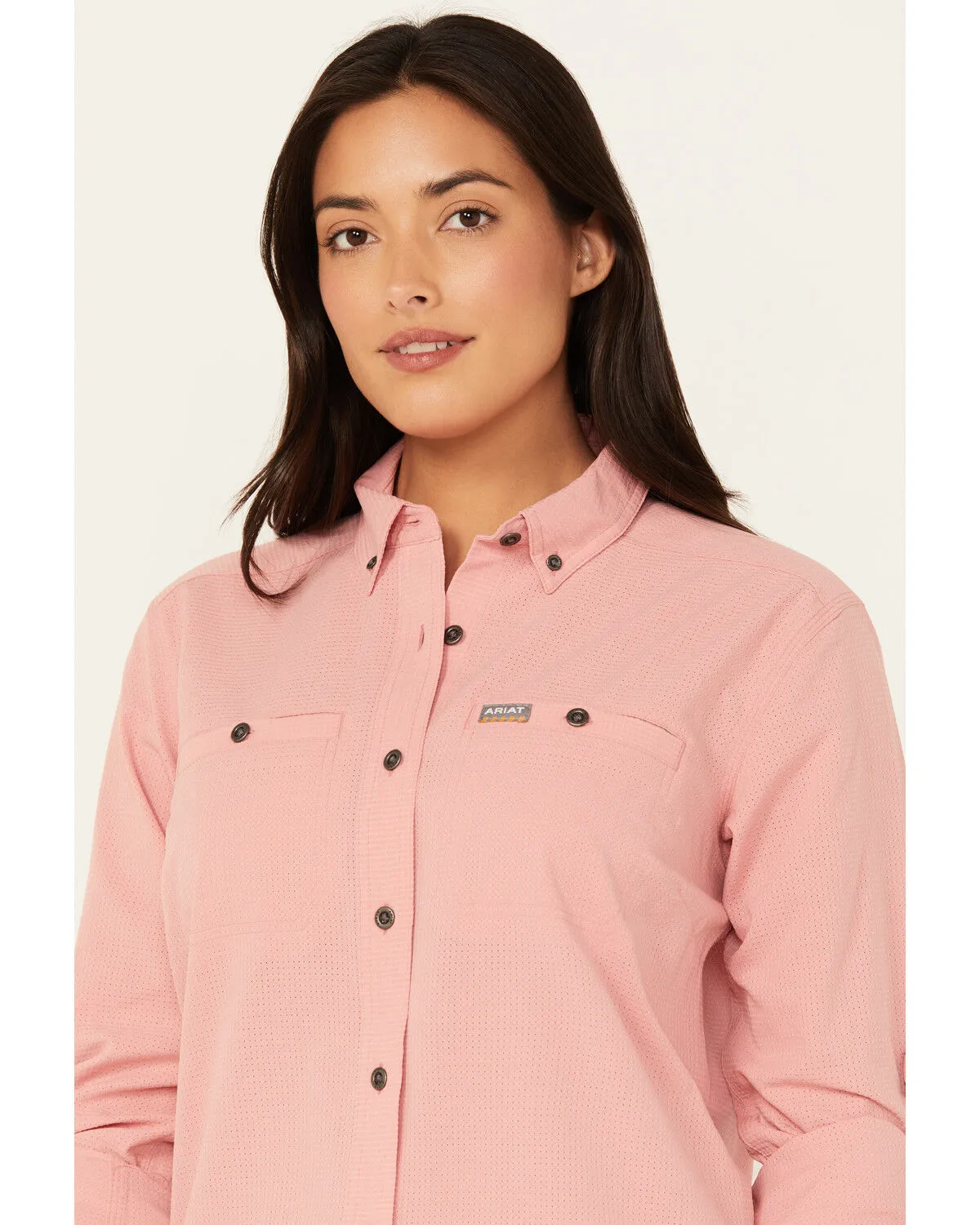 Product Name:  Ariat Women's Rebar Made Tough Long Sleeve Button-Down Work Shirt