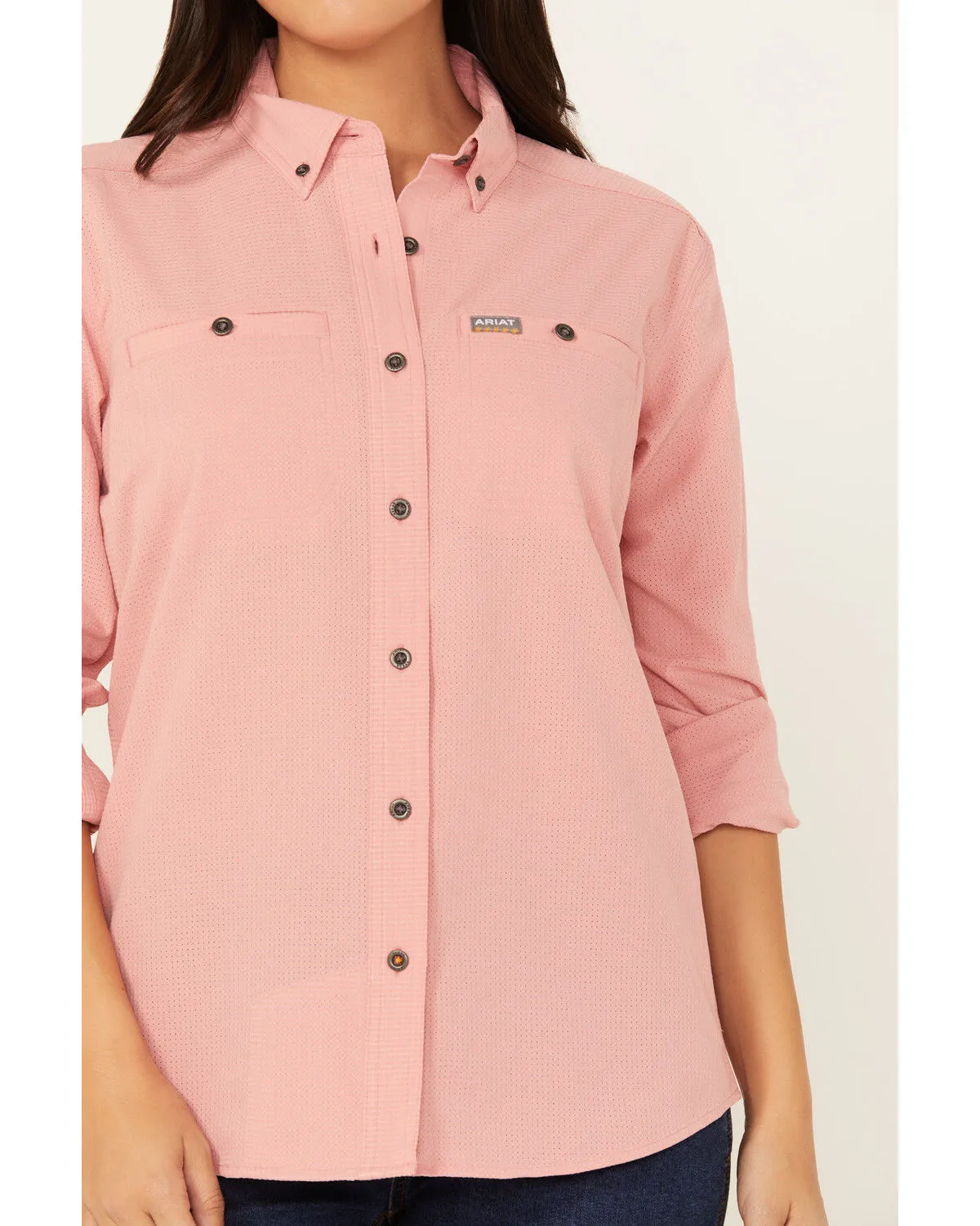 Product Name:  Ariat Women's Rebar Made Tough Long Sleeve Button-Down Work Shirt