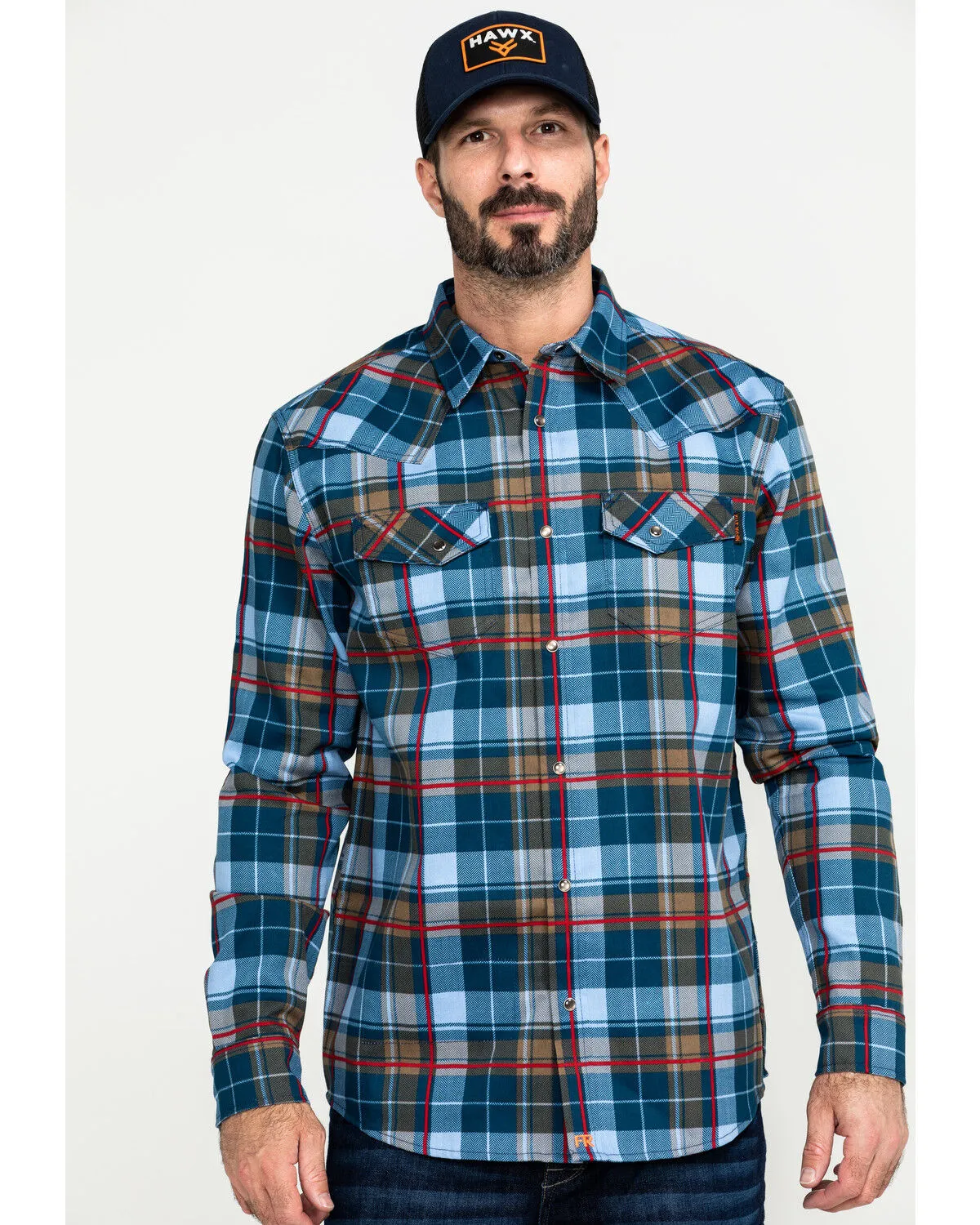 Product Name:  Cody James Men's FR Woven Plaid Print Long Sleeve Button Down Work Shirt