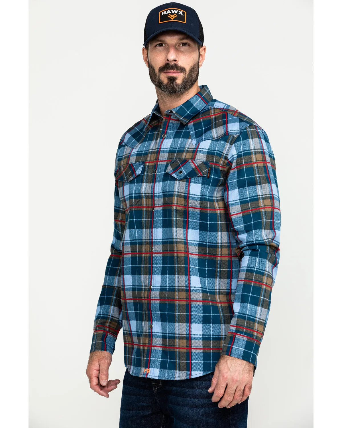 Product Name:  Cody James Men's FR Woven Plaid Print Long Sleeve Button Down Work Shirt