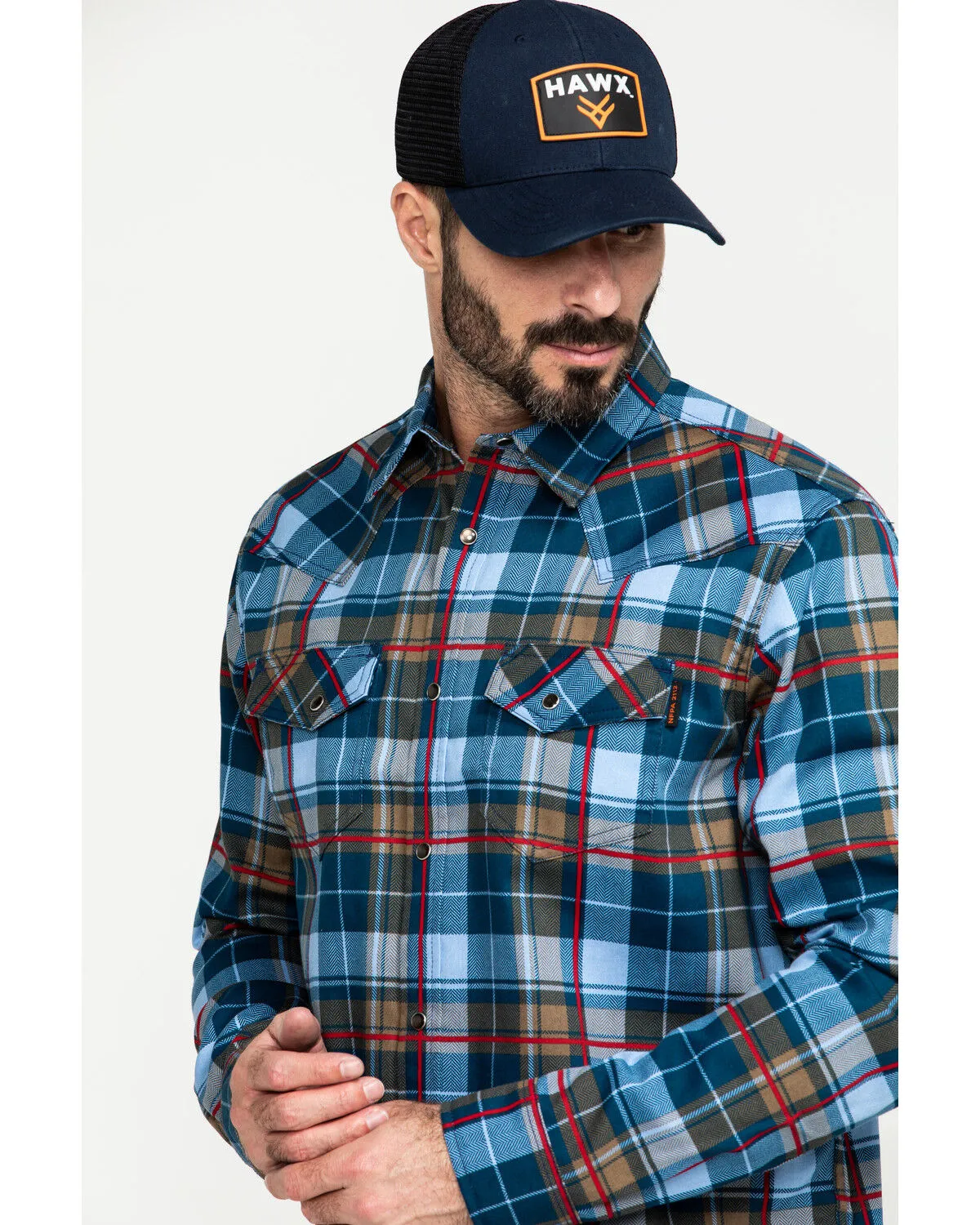 Product Name:  Cody James Men's FR Woven Plaid Print Long Sleeve Button Down Work Shirt