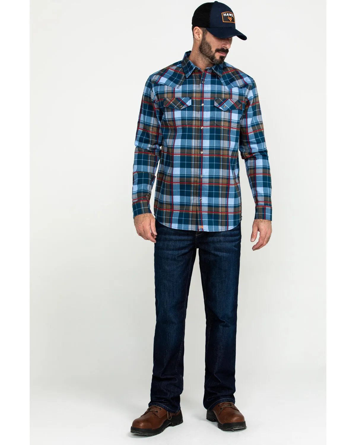 Product Name:  Cody James Men's FR Woven Plaid Print Long Sleeve Button Down Work Shirt