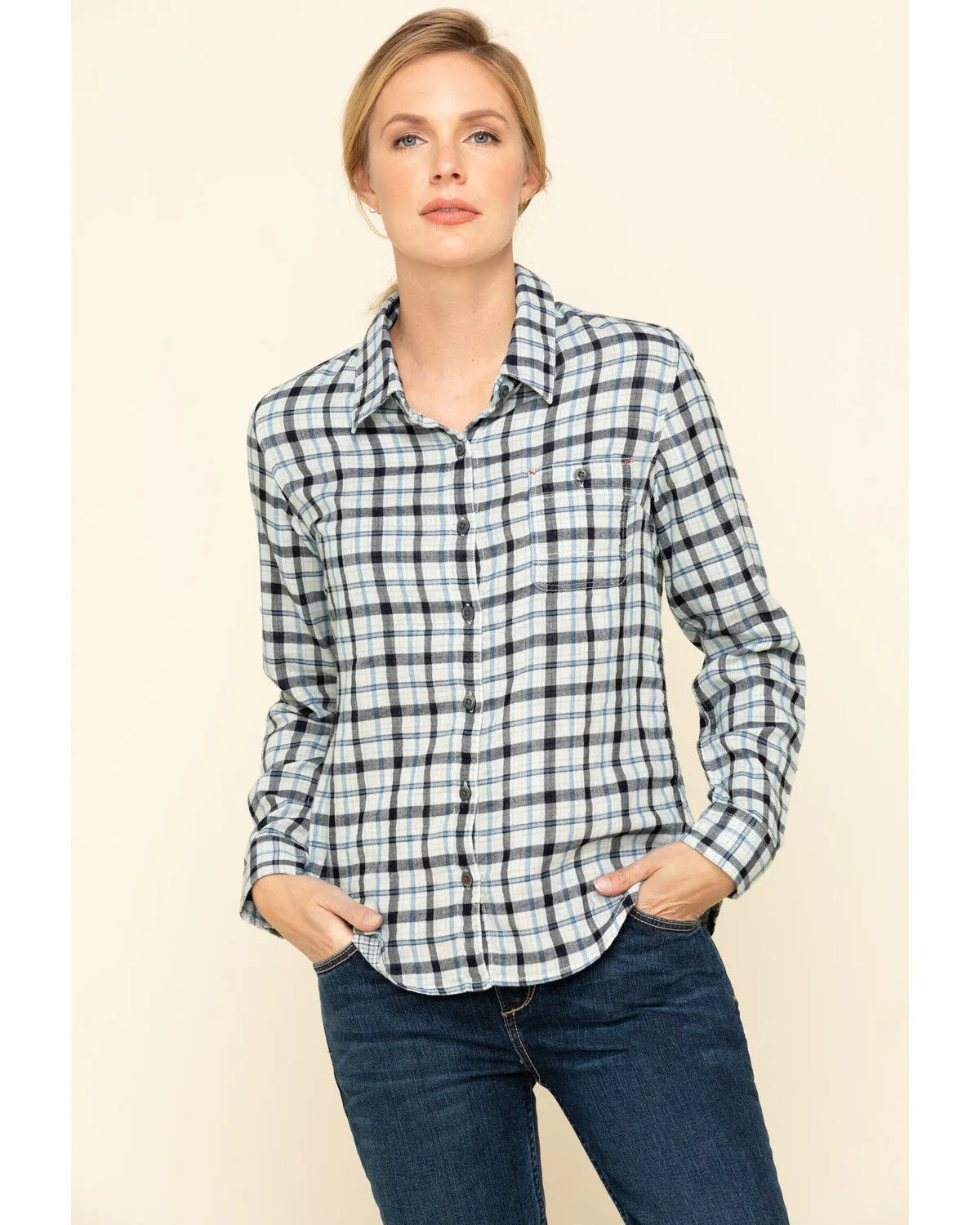 Product Name:  Dovetail Workwear Women's Plaid Print Long Sleeve Button Down Givens Work Shirt