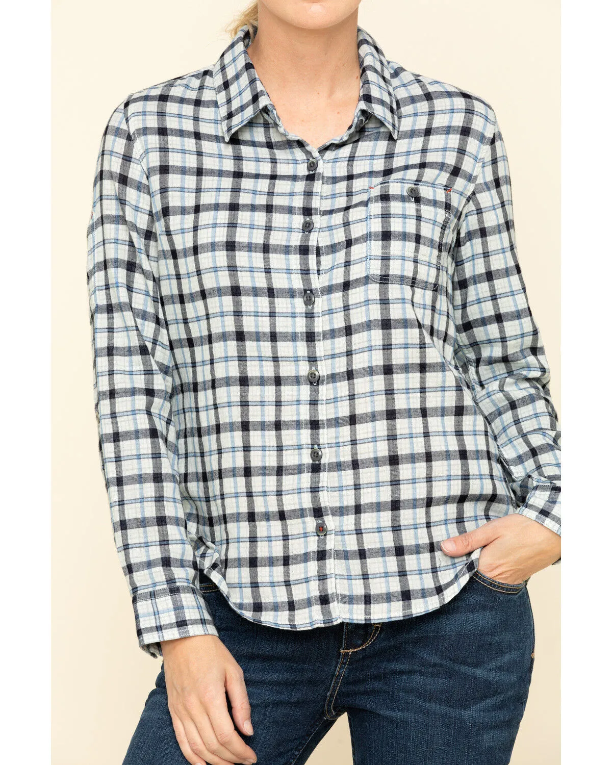 Product Name:  Dovetail Workwear Women's Plaid Print Long Sleeve Button Down Givens Work Shirt