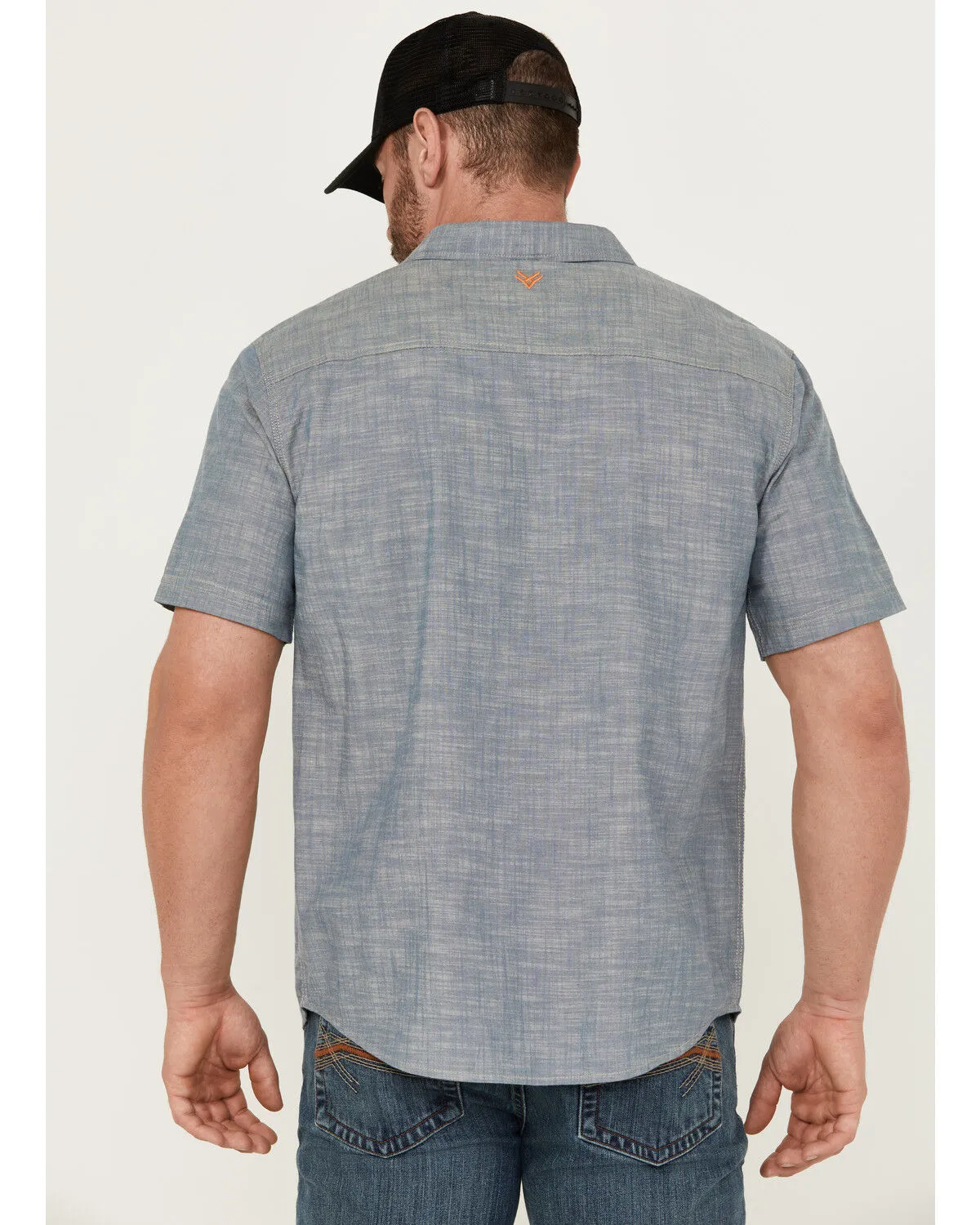 Product Name:  Hawx Men's Chambray Short Sleeve Button-Down Stretch Work Shirt - Tall