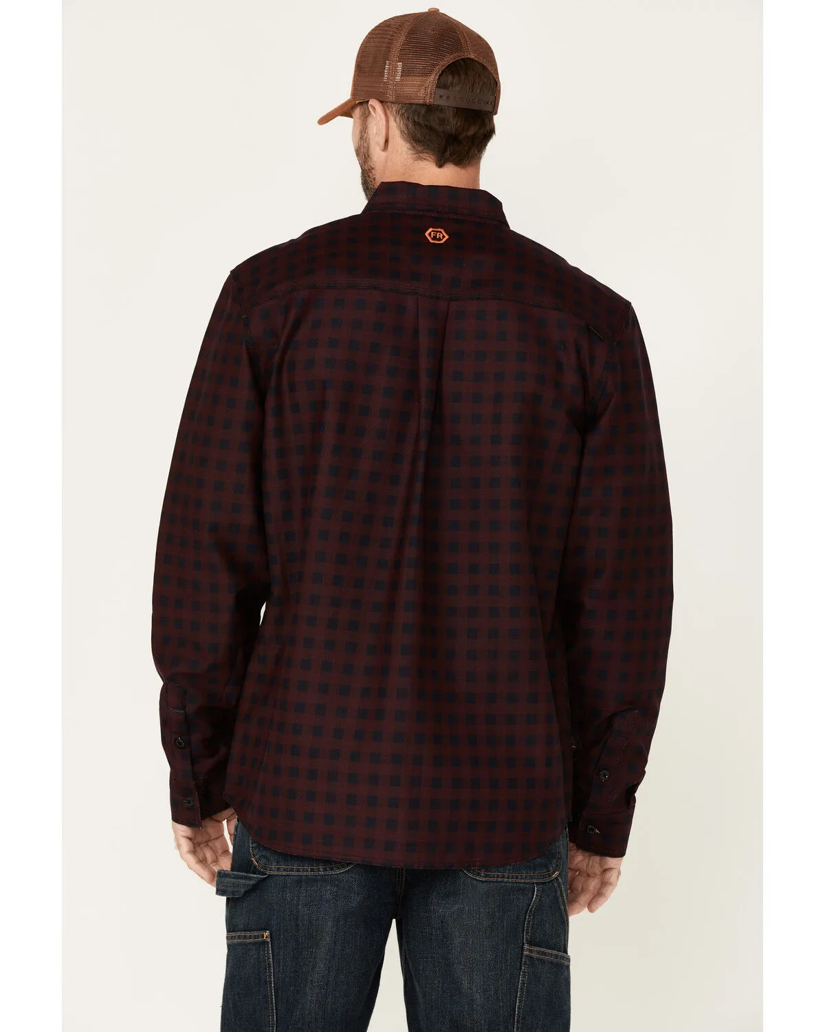 Product Name:  Hawx Men's FR Check Plaid Print Long Sleeve Button-Down Work Shirt