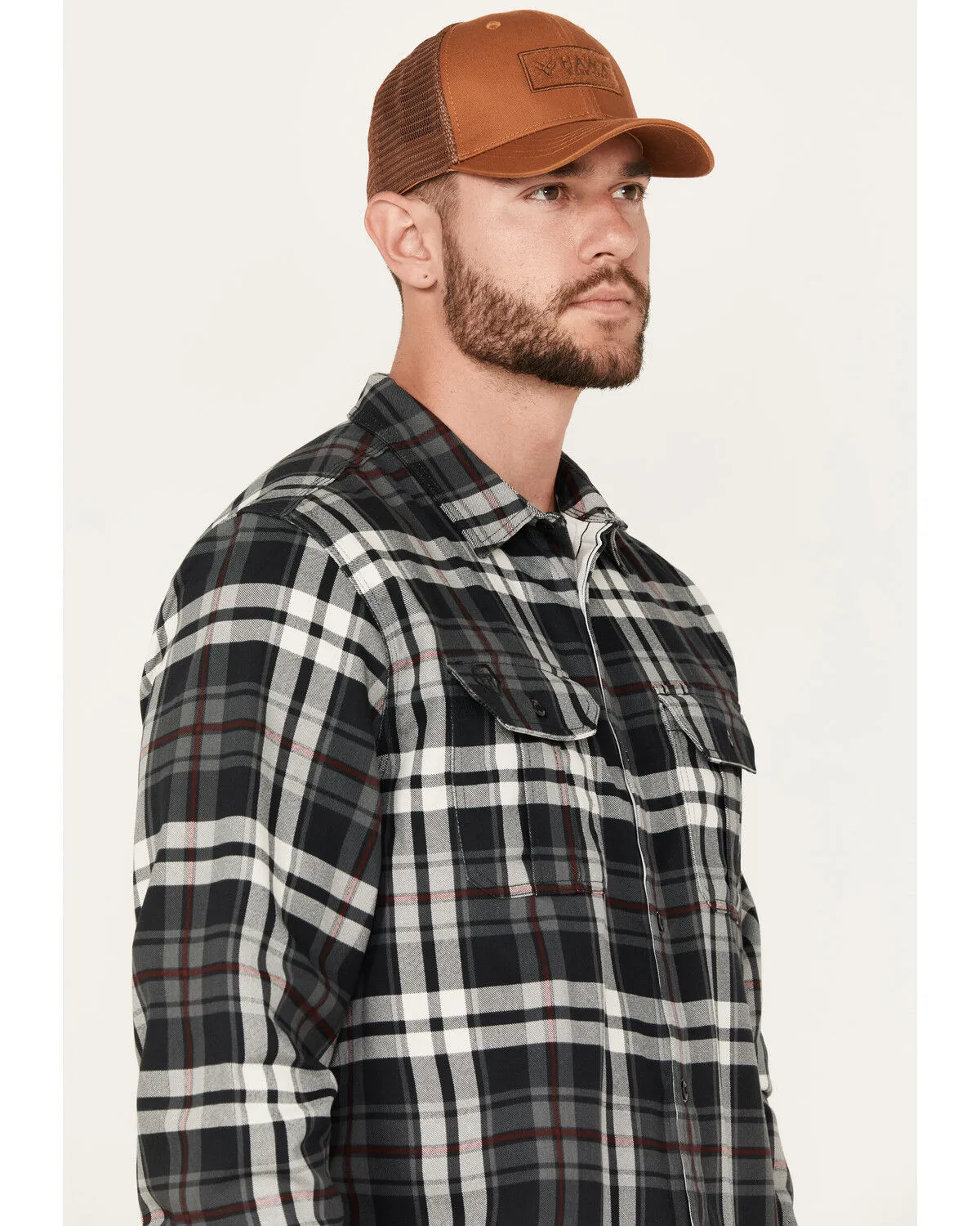 Product Name:  Hawx Men's FR Plaid Print Long Sleeve Button-Down Work Shirt