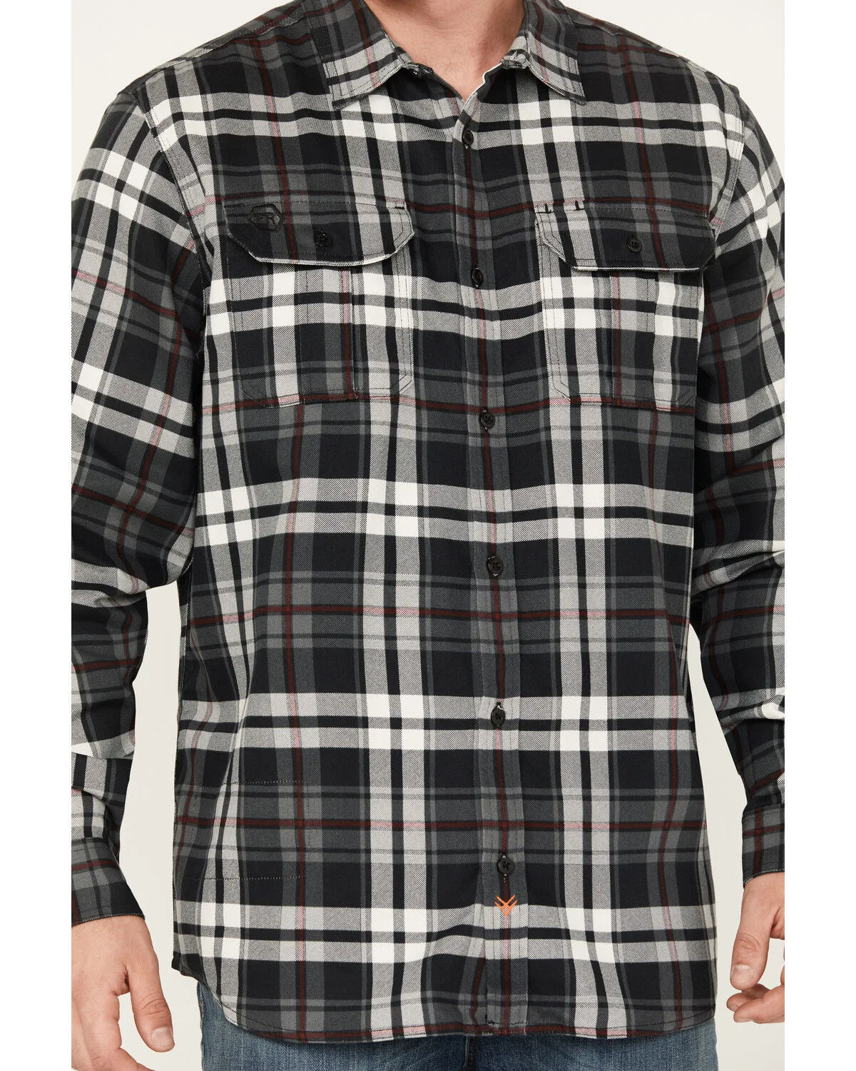 Product Name:  Hawx Men's FR Plaid Print Long Sleeve Button-Down Work Shirt