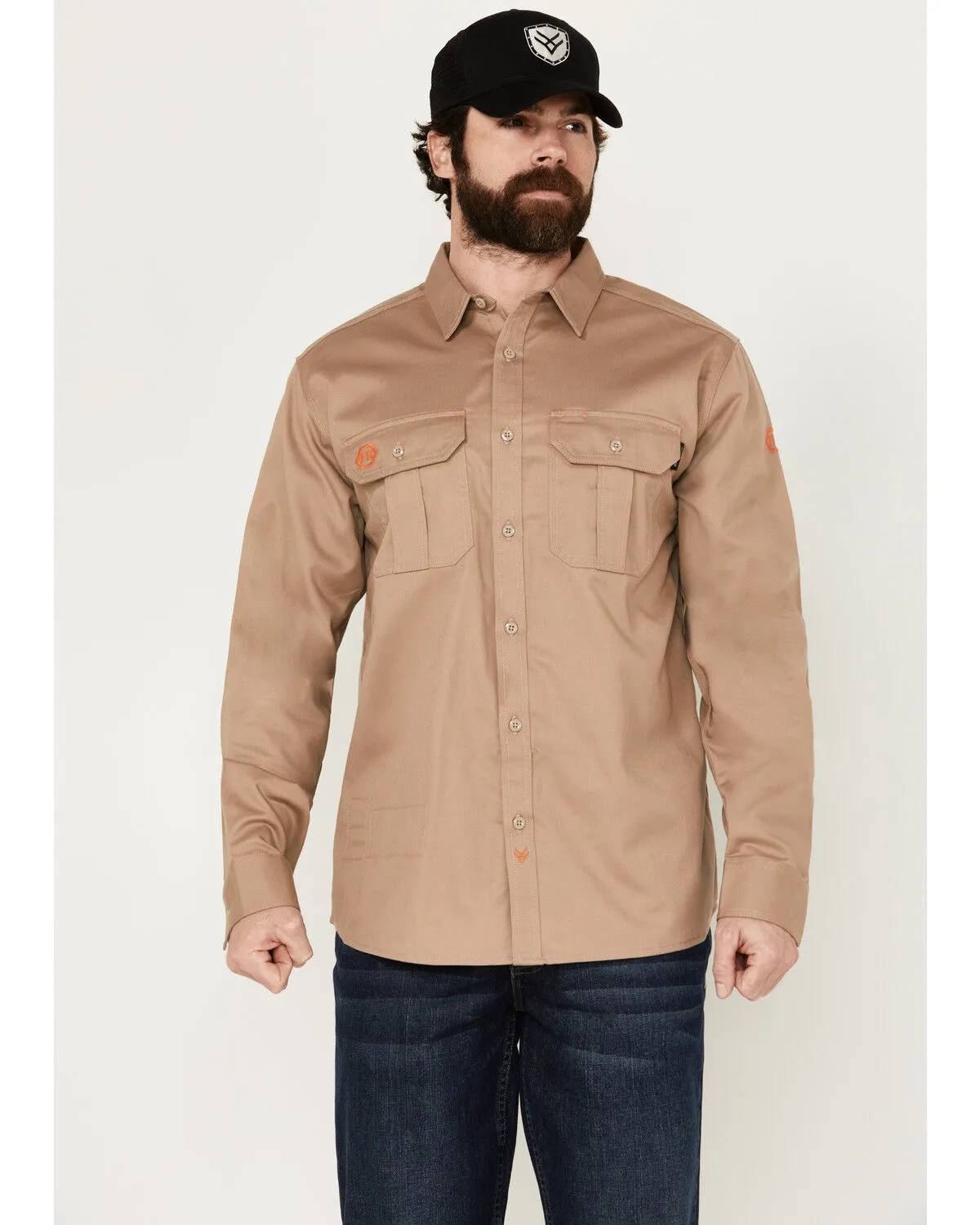 Product Name:  Hawx Men's FR Woven Long Sleeve Button-Down Work Shirt - Big