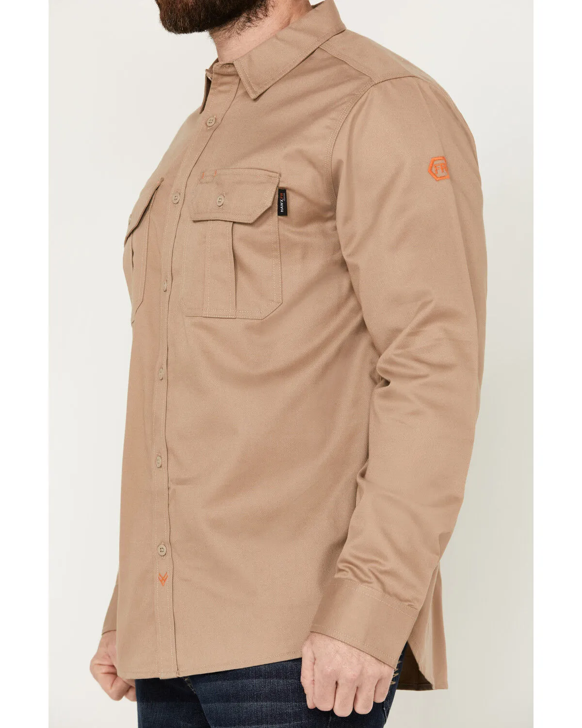 Product Name:  Hawx Men's FR Woven Long Sleeve Button-Down Work Shirt