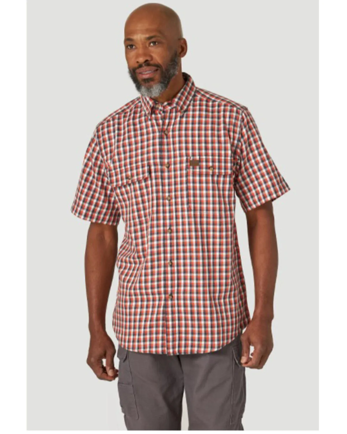 Product Name:  Wrangler Riggs Men's Performance Forman Plaid Short Sleeve Button Down Work Shirt