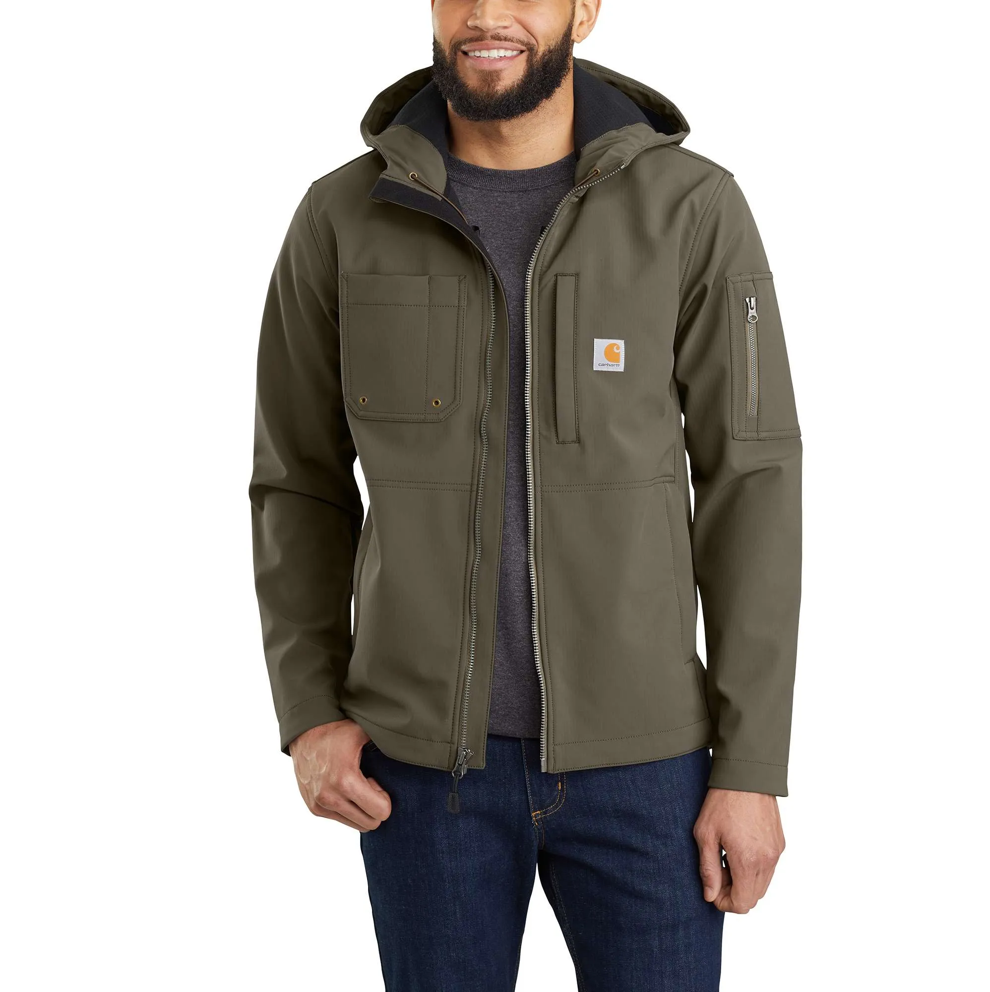 Rain Defender Relaxed Fit Midweight Softshell Hooded Jacket