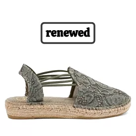 Renewed Embroidered Cotton Blend Wedge Espadrille for Women - Noa-JA