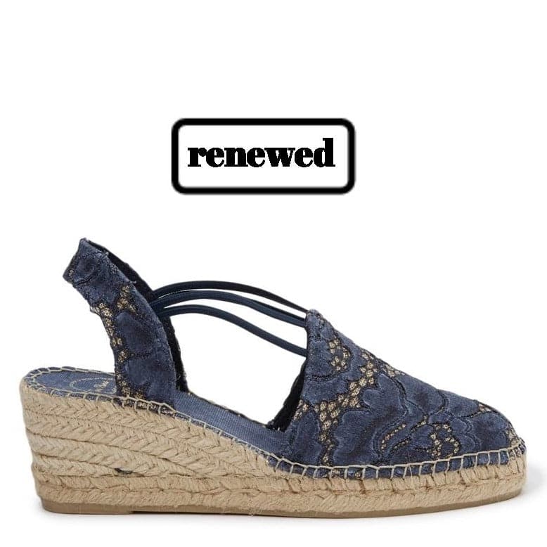 Renewed Embroidered Cotton Blend Wedge Espadrille for Women - Tania-JA