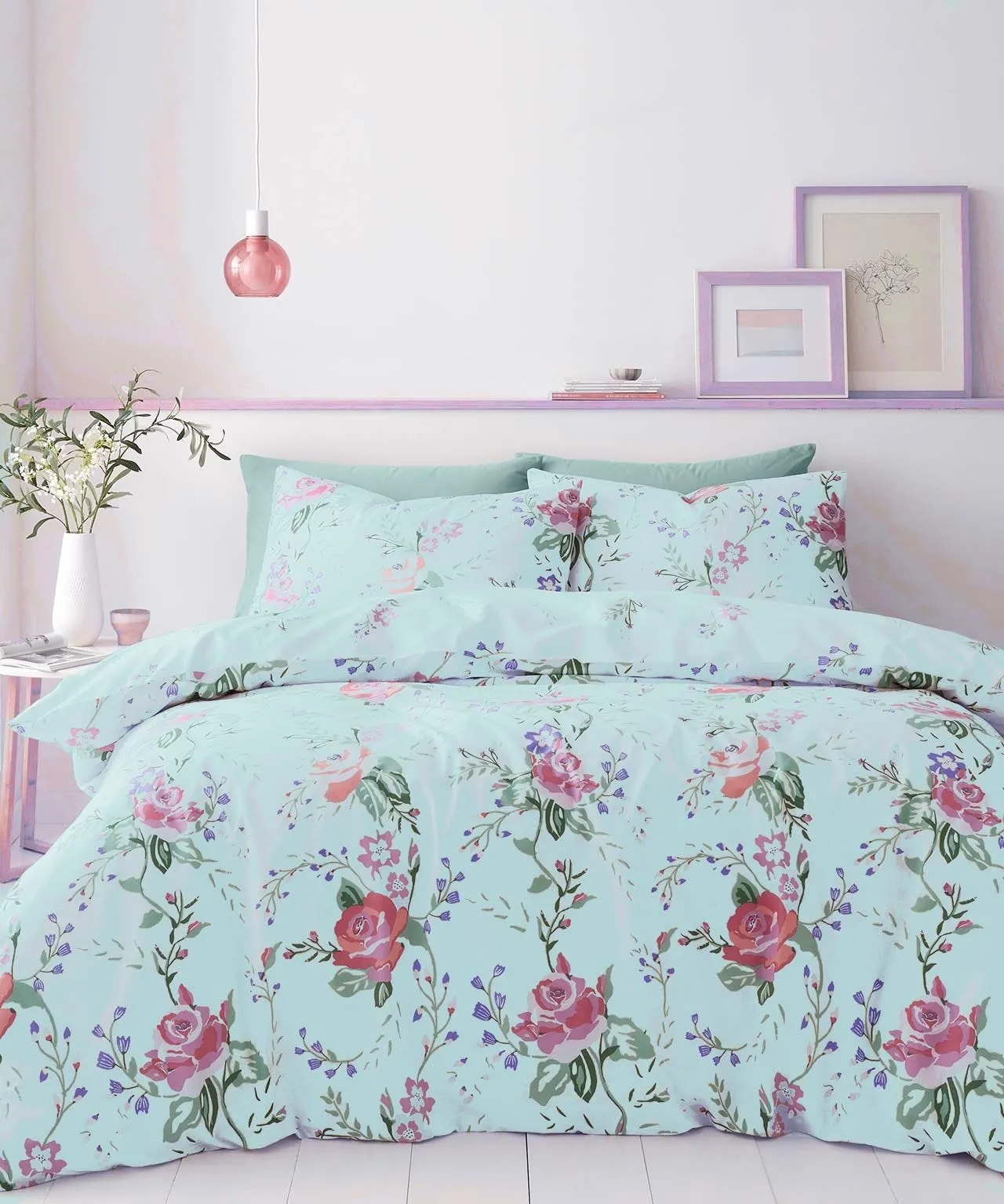 Rose Garden Cotton Blend Duvet Set