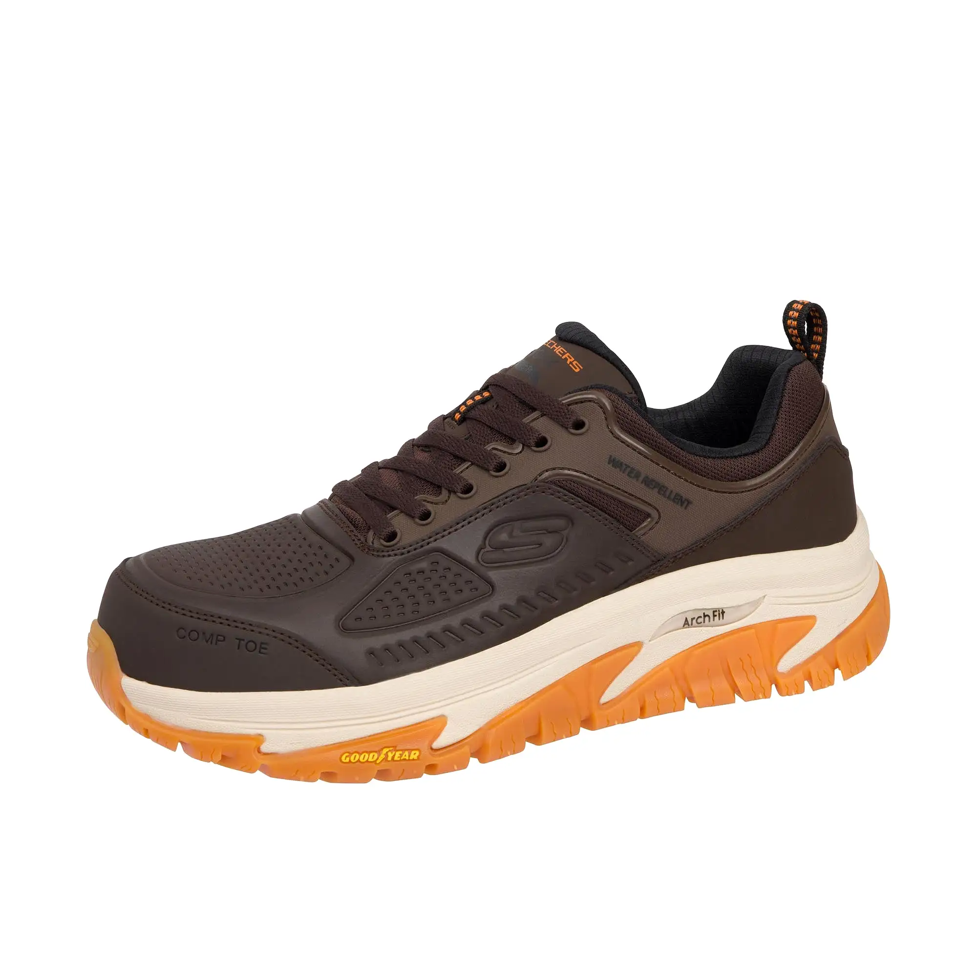 Skechers Arch Fit Road Walker Raylan Composite Toe Brown