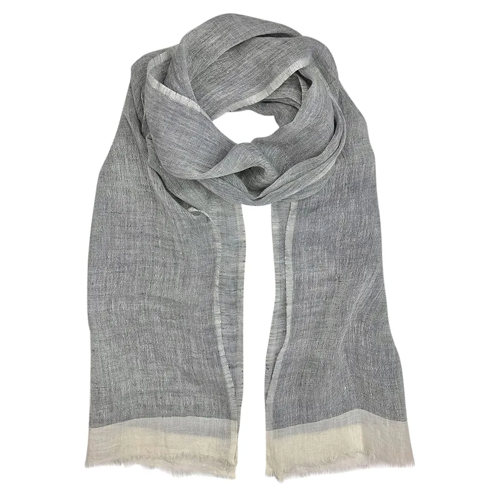 SLATE + SALT Women's Gauze Linen Two Tone Scarf