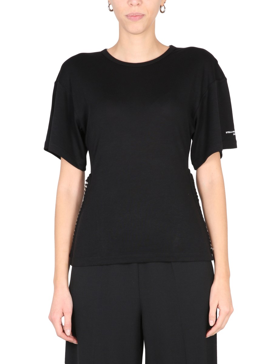 STELLA McCARTNEY    COTTON BLEND CHAIN DETAIL T-SHIRT