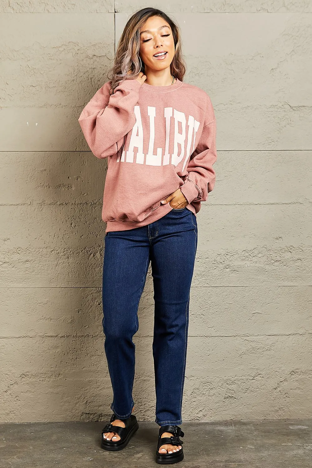 Sweet Claire Malibu Oversized Crewneck Sweatshirt