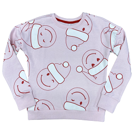 Sweet Soul Happy Face Christmas Pink Sweatshirt