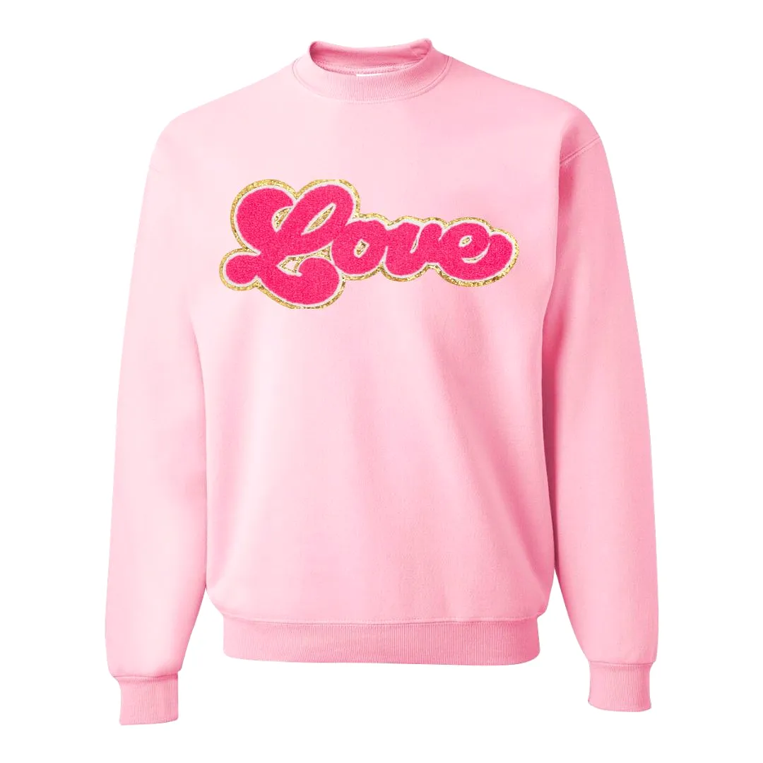 Sweet Wink Love Script Patch Valentine's Day L/S Adult Sweatshirt