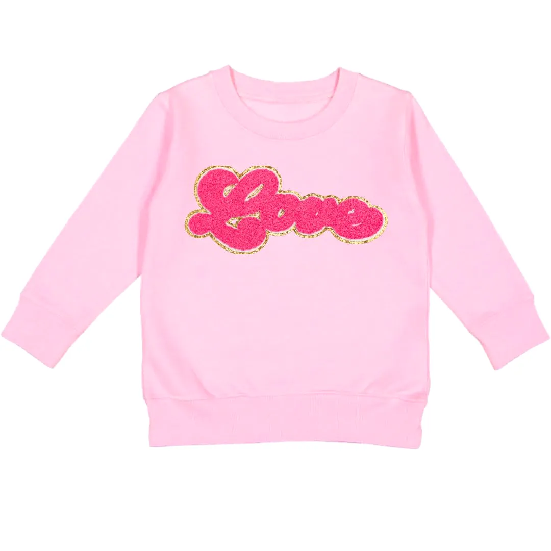 Sweet Wink Love Script Patch Valentine's Day Sweatshirt