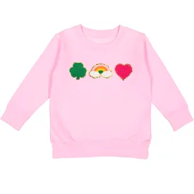 Sweet Wink Lucky Treats Patch St. Patrick's Day Sweatshirt - Pink