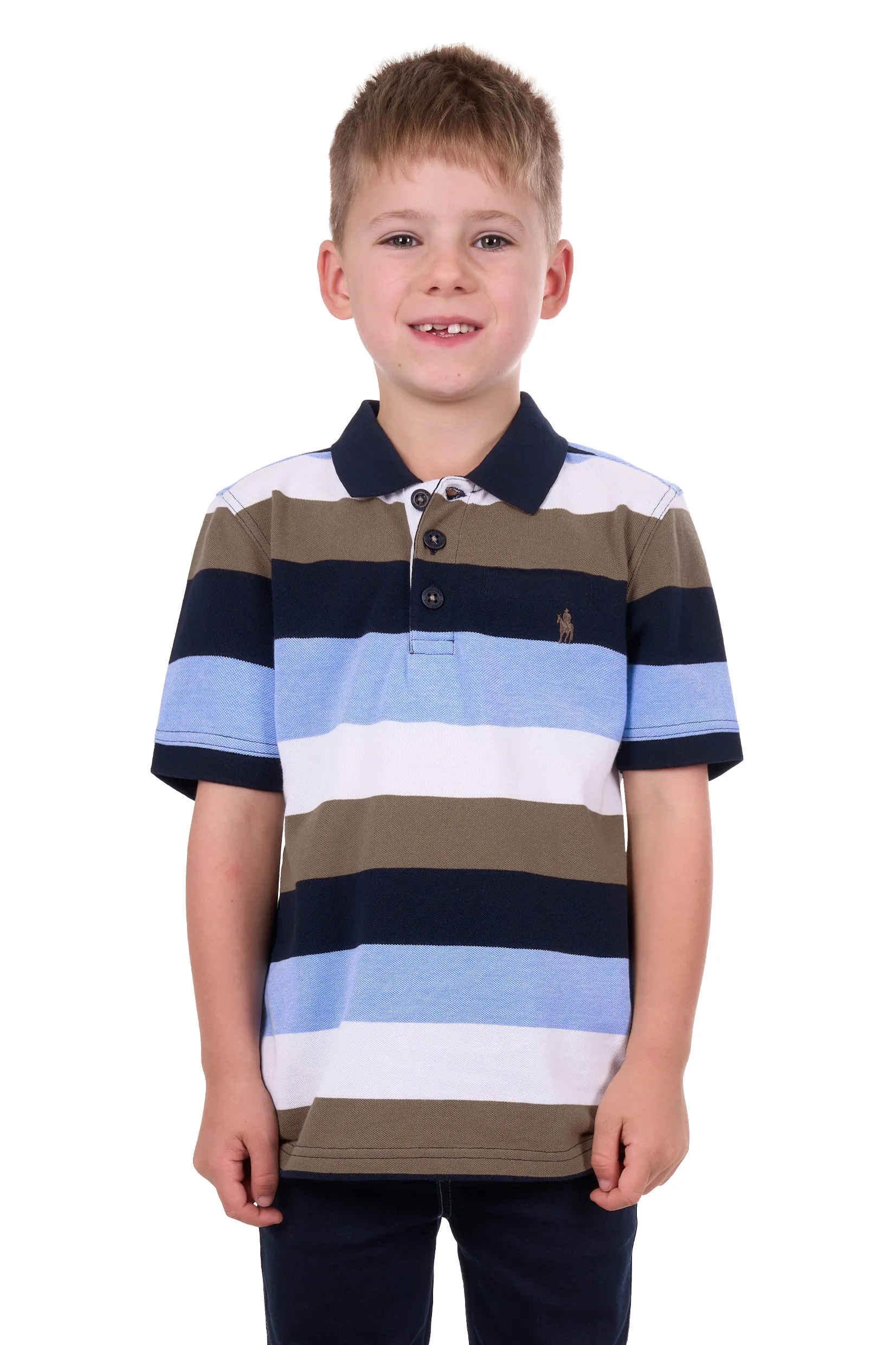 Thomas Cook Boys Jay 1-Pocket S/S Polo - Navy/Tan - T4S3509021