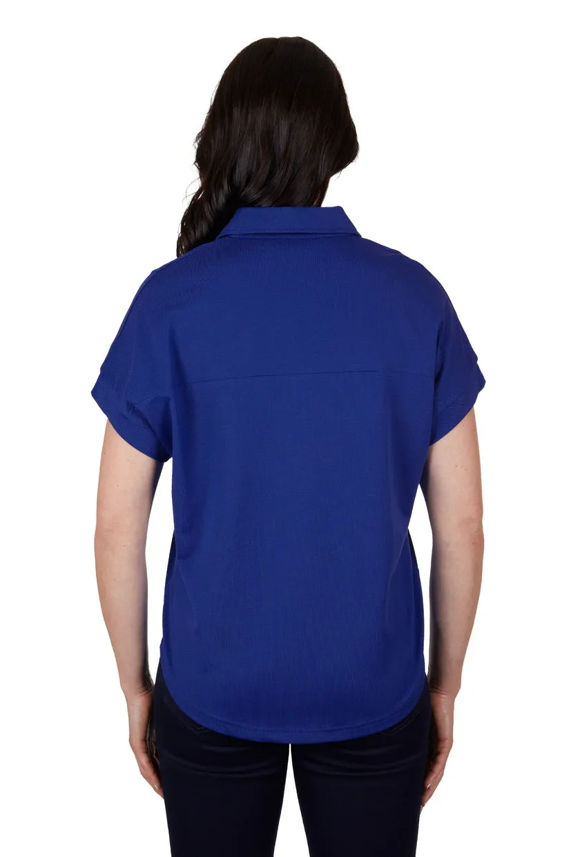 THOMAS COOK WOMENS PENNY POLO TOP (COBALT)