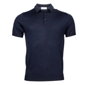 THOMAS MAINE KNITTED POLO NAVY | Menswear Online