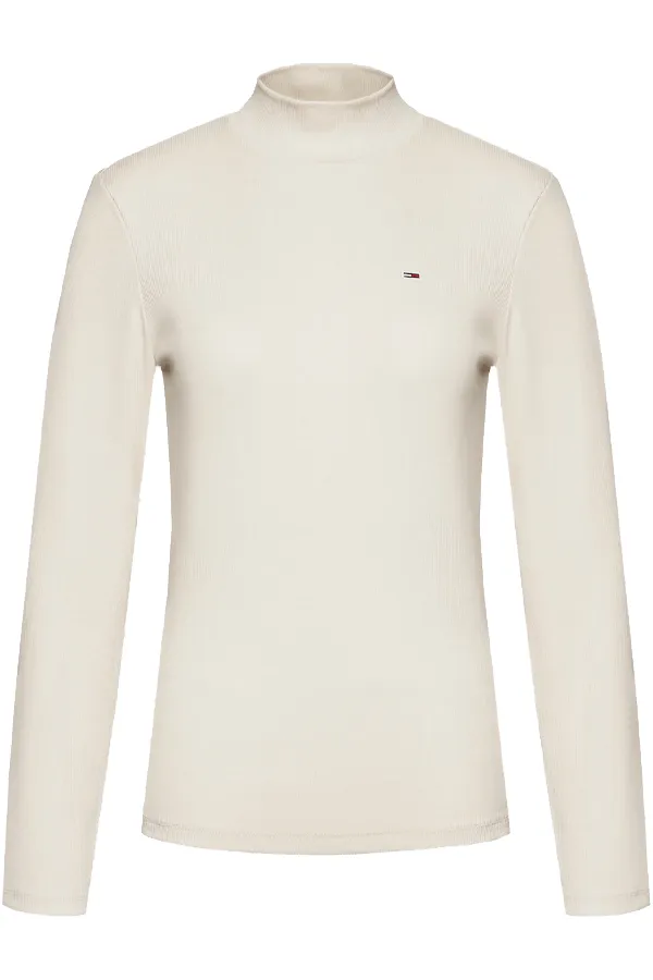 Tommy Hilfiger Women Mock Neck L/S Tee Sand