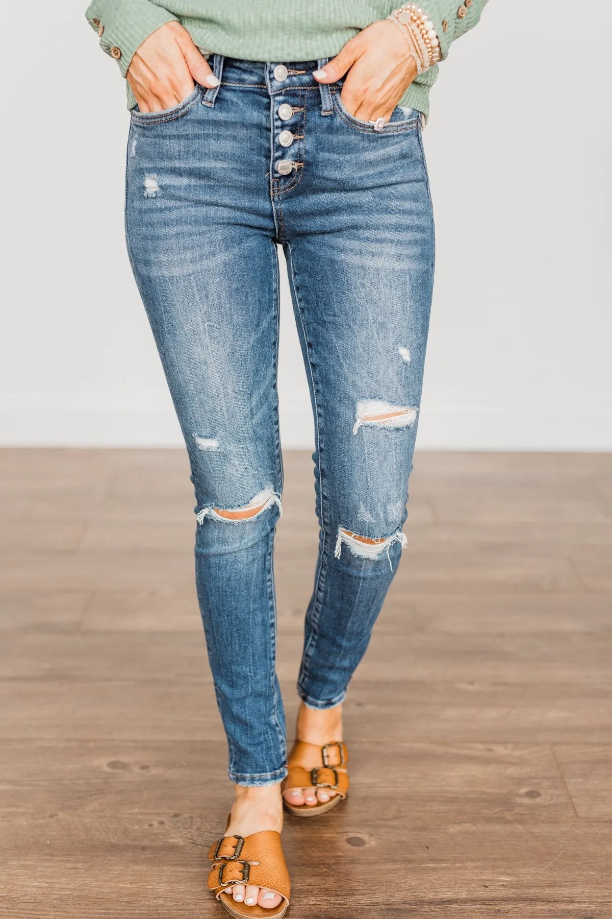 Vervet Mid-Rise Skinny Jeans- Karina Wash