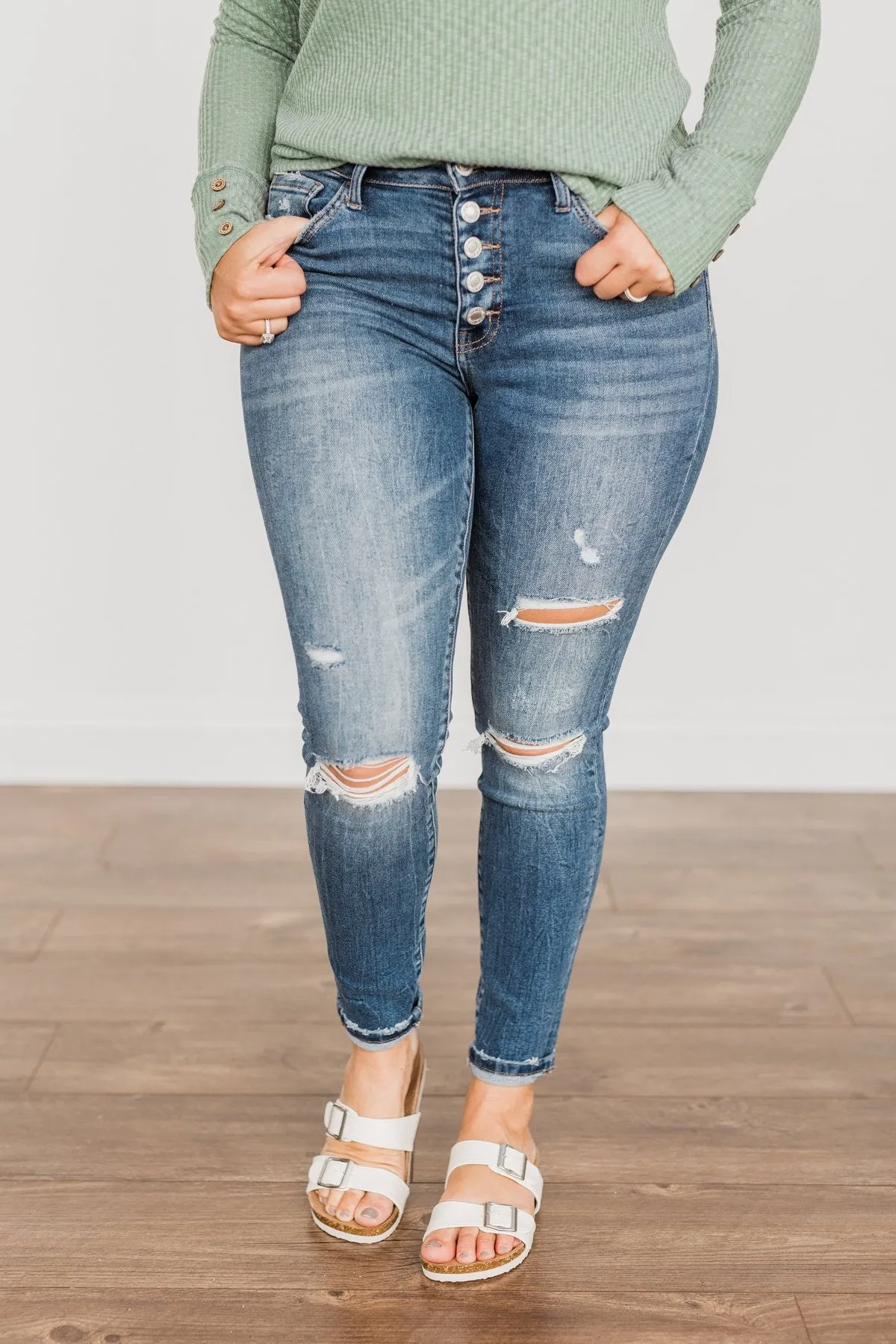 Vervet Mid-Rise Skinny Jeans- Karina Wash