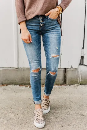 Vervet Mid-Rise Skinny Jeans- Karina Wash