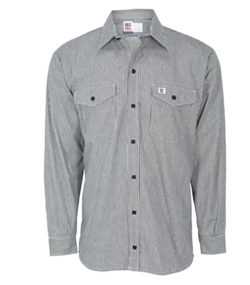 Whistle Workwear Men's Hickory Button-Down Long Sleeve Work Shirt