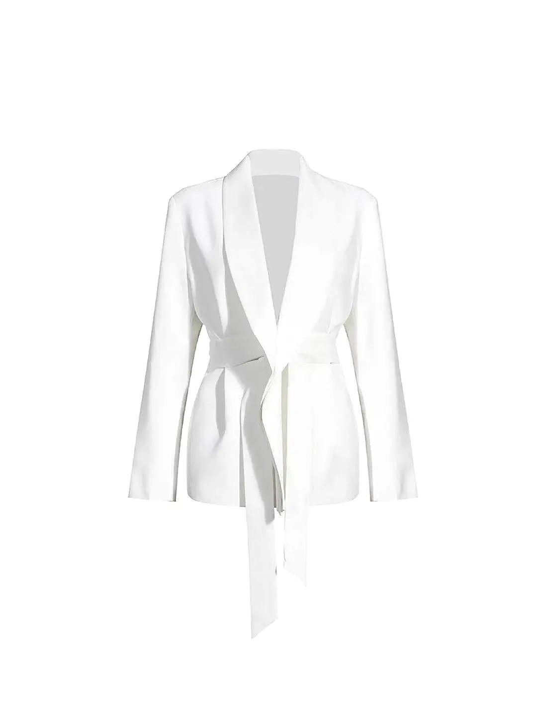 White Wide Leg Trousers And Jacket Set