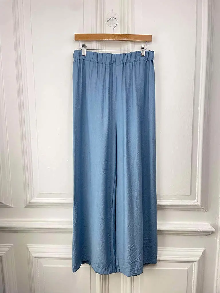 Wide Leg Trousers - Denim